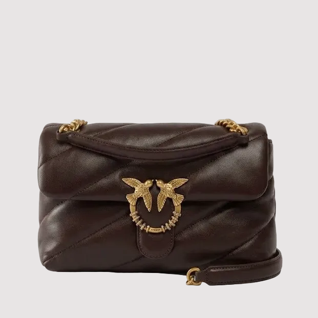 Pinko borsa a tracolla media Love Bag Puff in nappa trapuntata con fibbia gioiello testa di moro