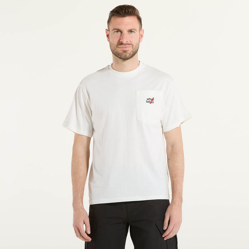 After Label t-shirt basic girocollo tessuto bianco