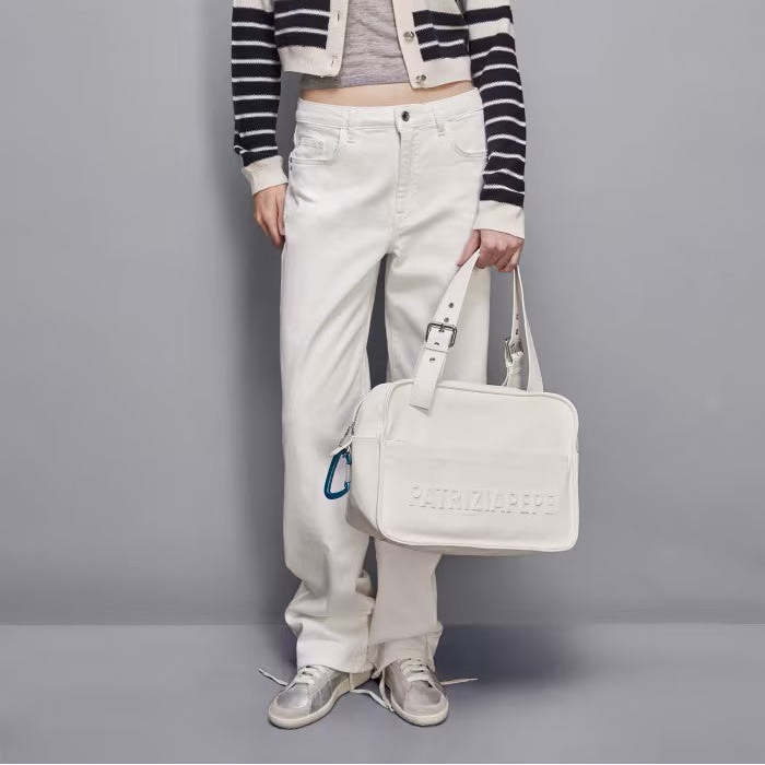 Patrizia Pepe borsa Shopping (IM)perfection in pelle bianco