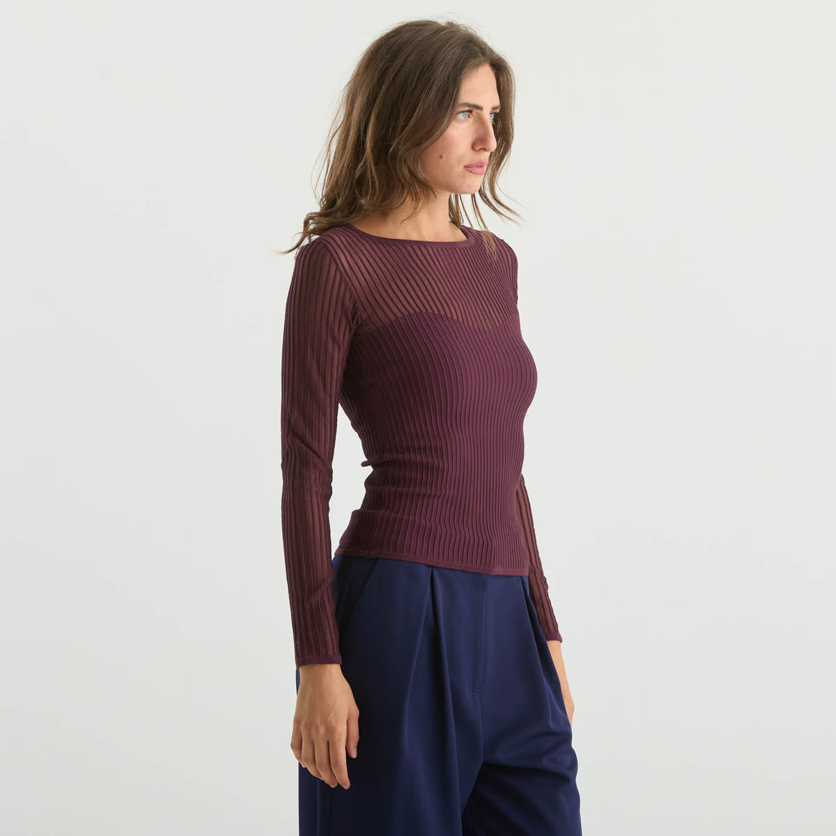 Patrizia Pepe maglia girocollo in tessuto bordeaux