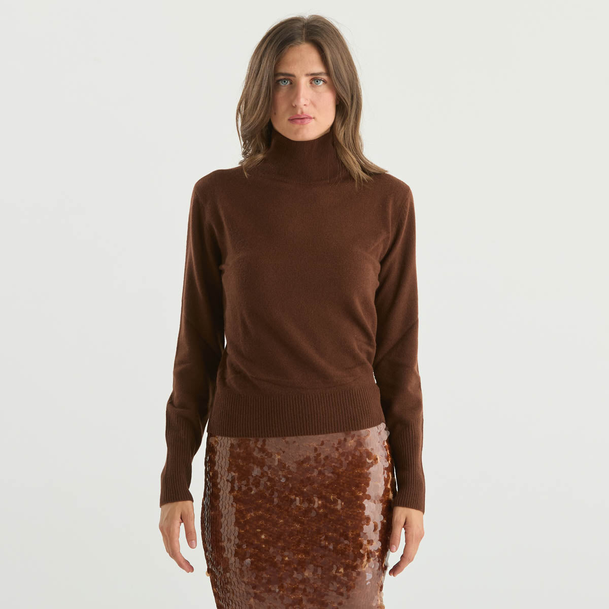 Patrizia Pepe dolcevita in tessuto marrone