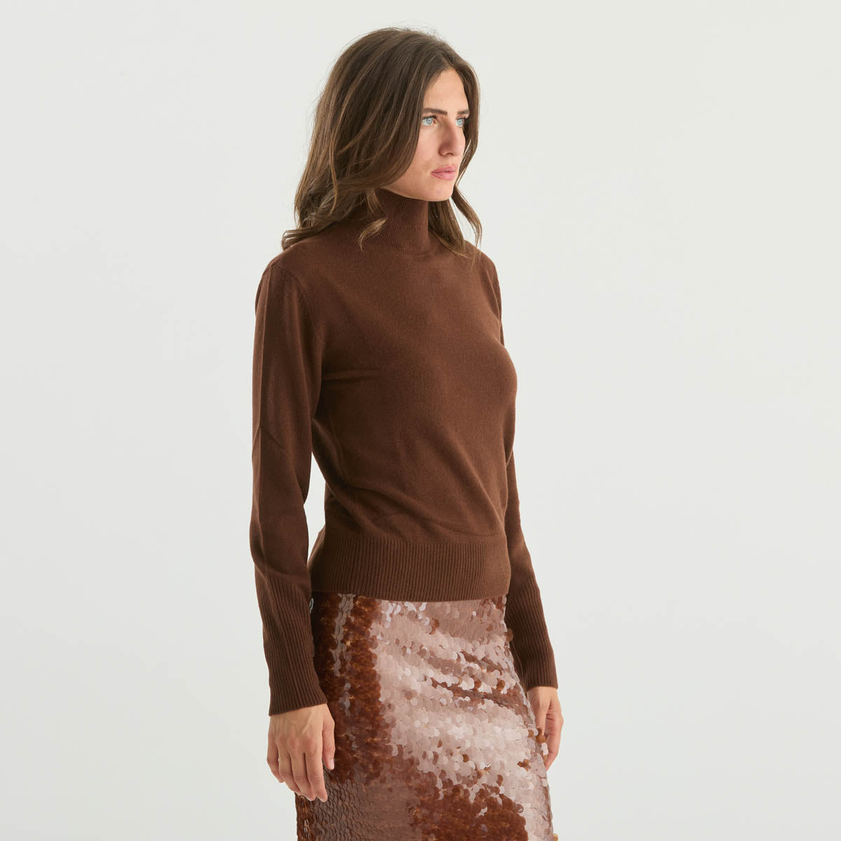 Patrizia Pepe dolcevita in tessuto marrone