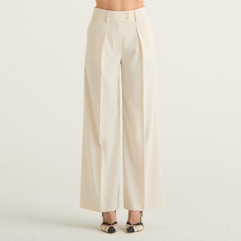Patrizia Pepe pantaloni a palazzo avorio
