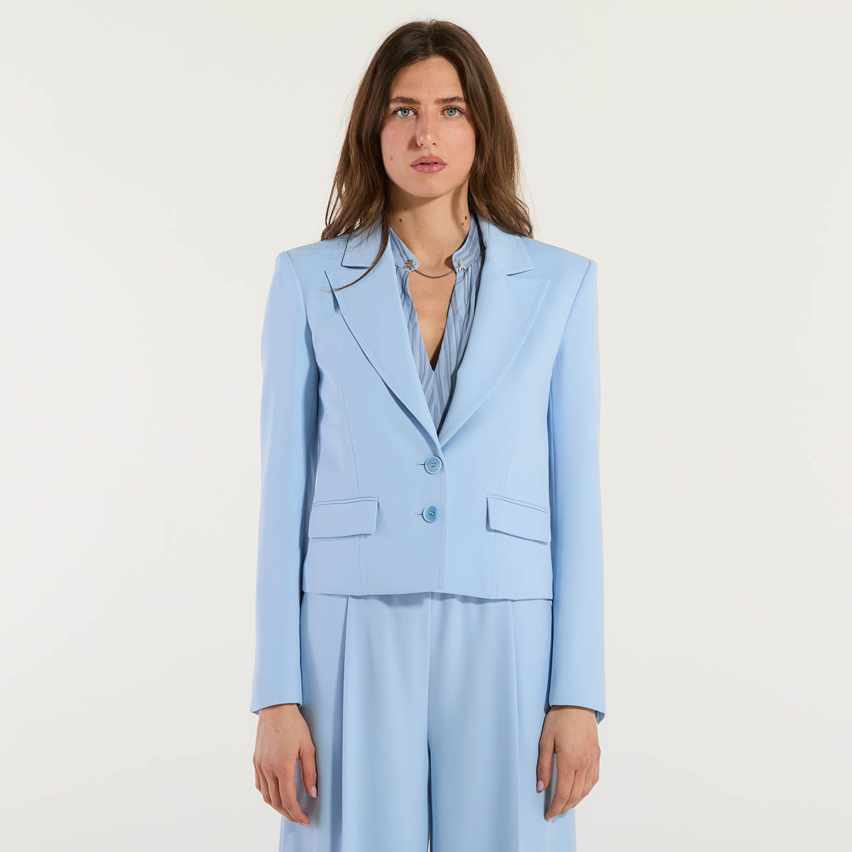 Patrizia Pepe blazer corto elegante azzurro