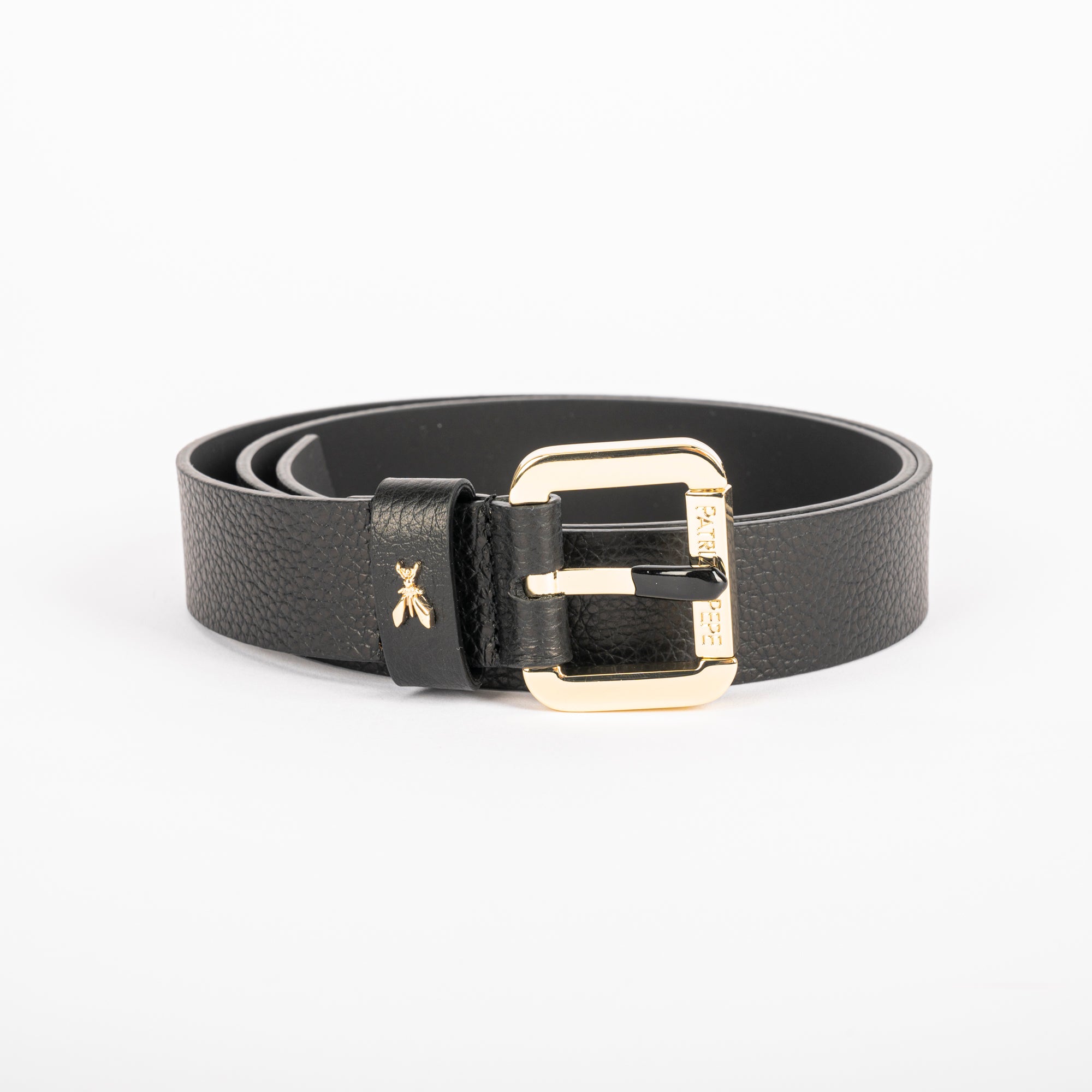 Patrizie Pepe Cintura Gold Nera In Pelle