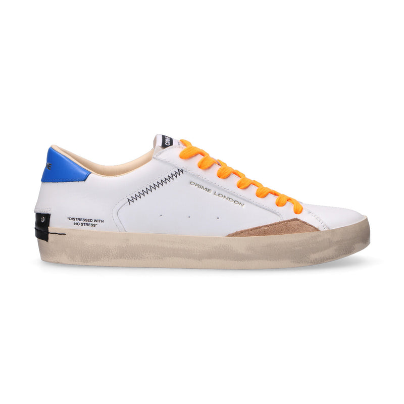 Crime London sneaker Distressed Lo in pelle bianca