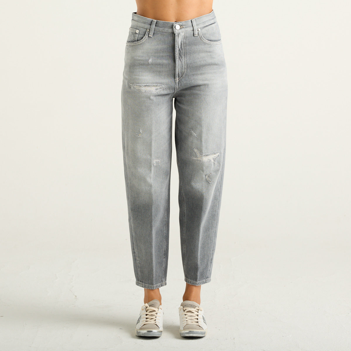Dondup Bessie Jeans Donna Loose Fit Grigio