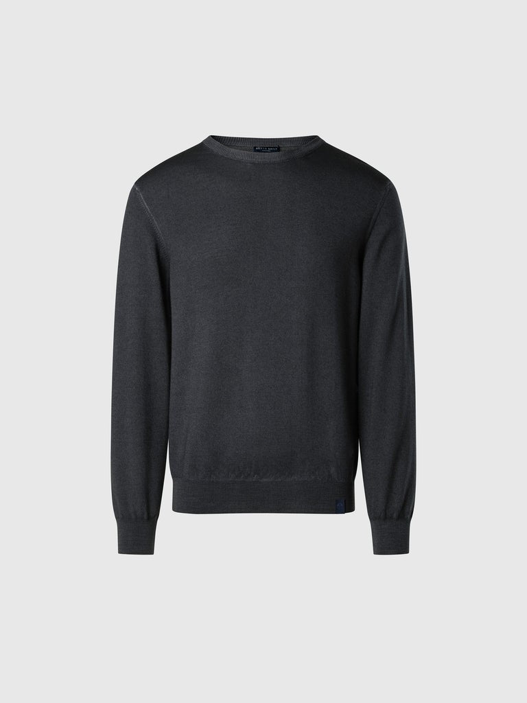 North Sails maglione in lana merino lavata asphalt