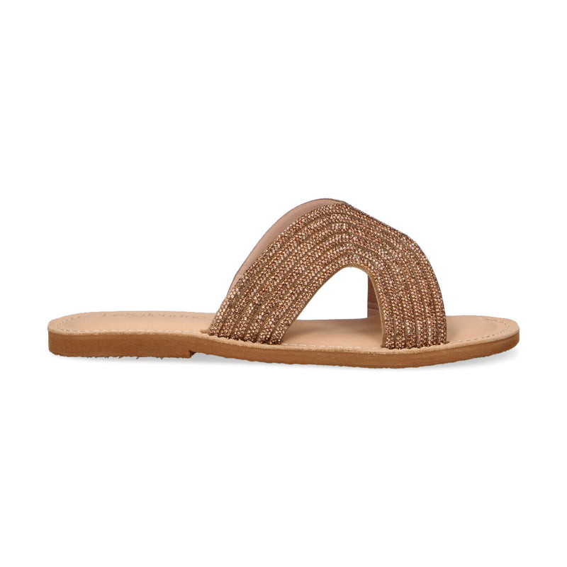 LeSalentine ciabatta Elodie in strass oro