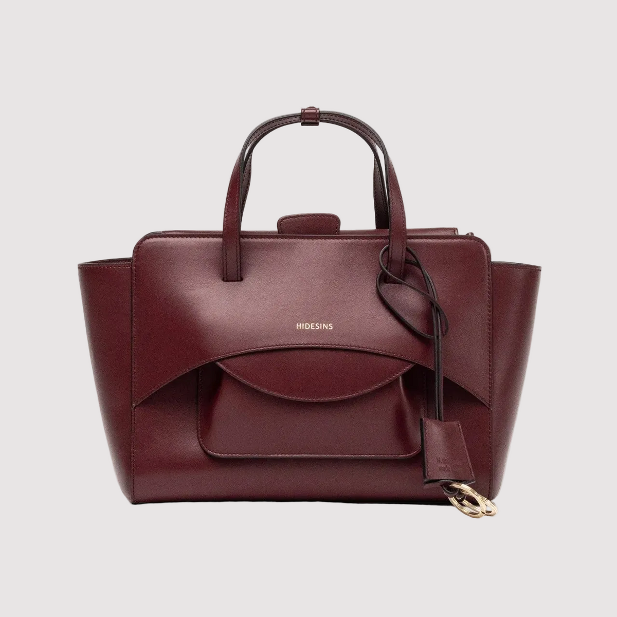 Hidesins borsa a mano Flap M in pelle Wine