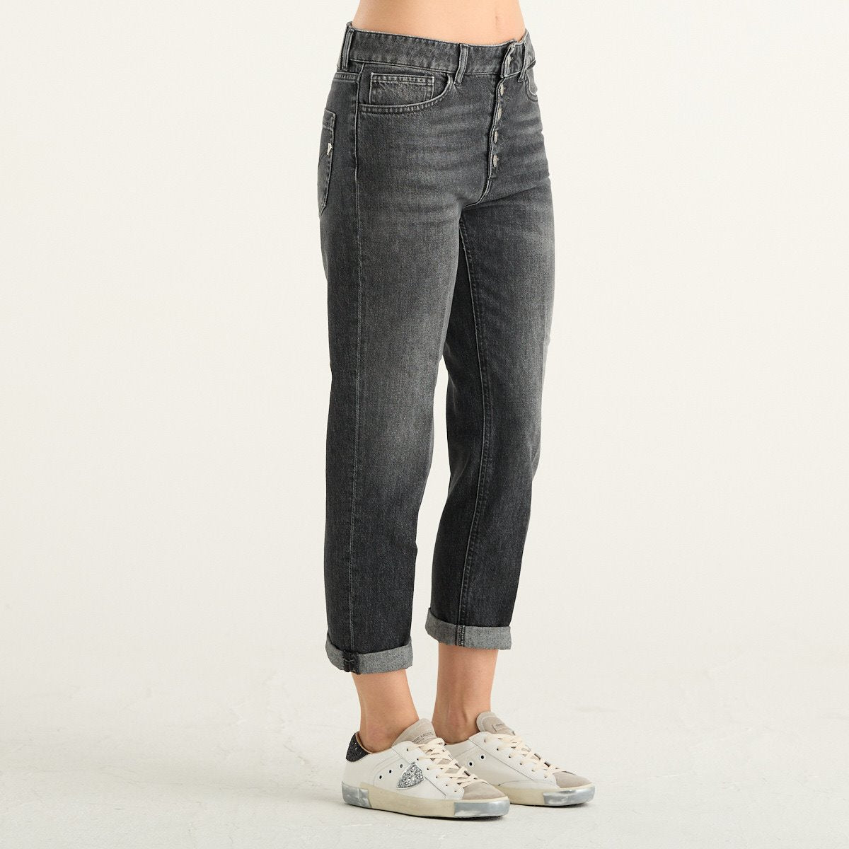 Dondup jeans donna Koons loose fit neri