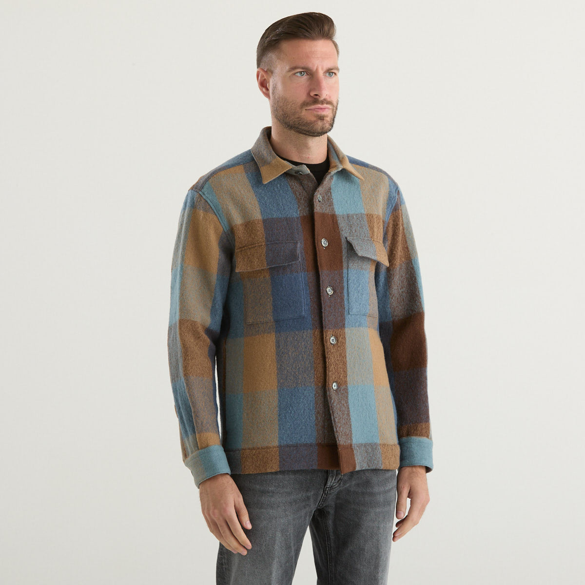 Xacus field jacket in tessuto a quadri multicolor