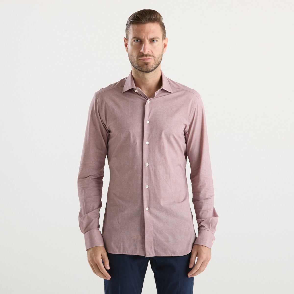 Xacus camicia in tessuto vinaccia