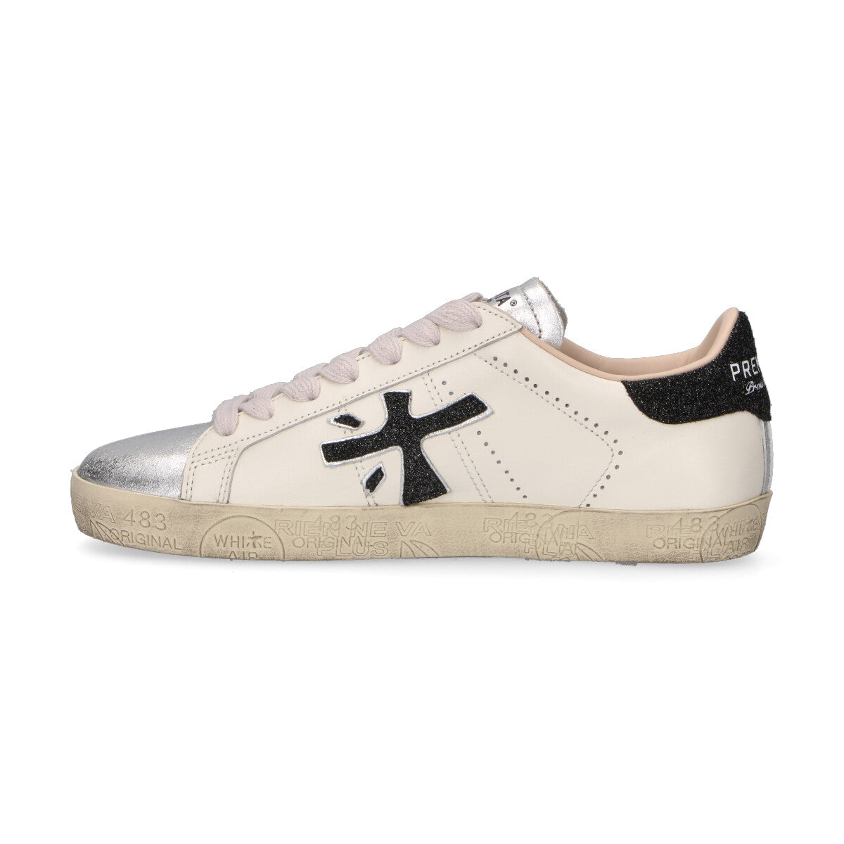 Premiata sneaker Stevend bianca laminata
