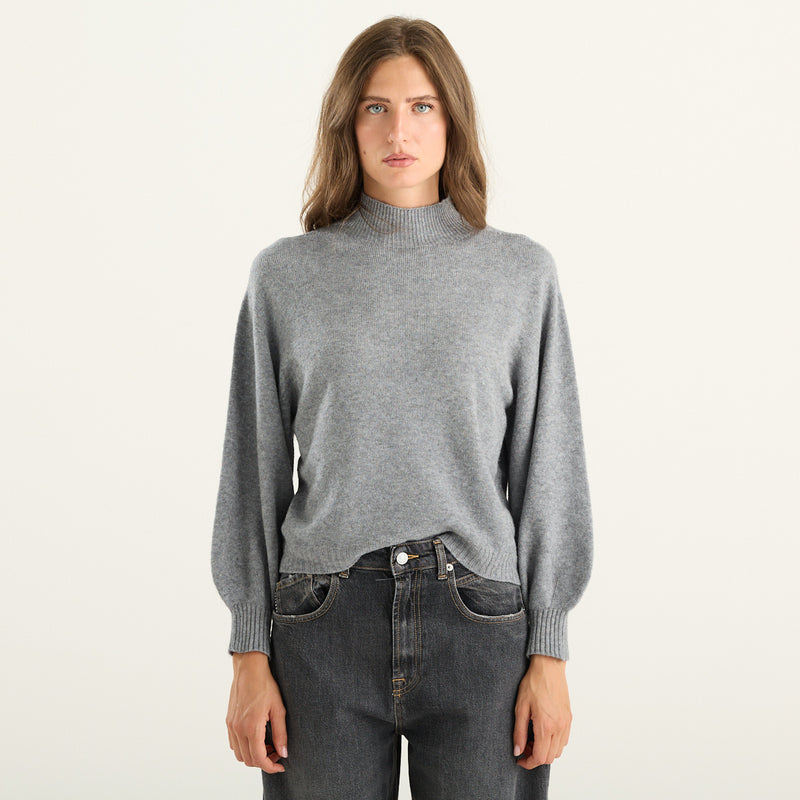 Haveone – Maglia grigia con maniche a palloncino