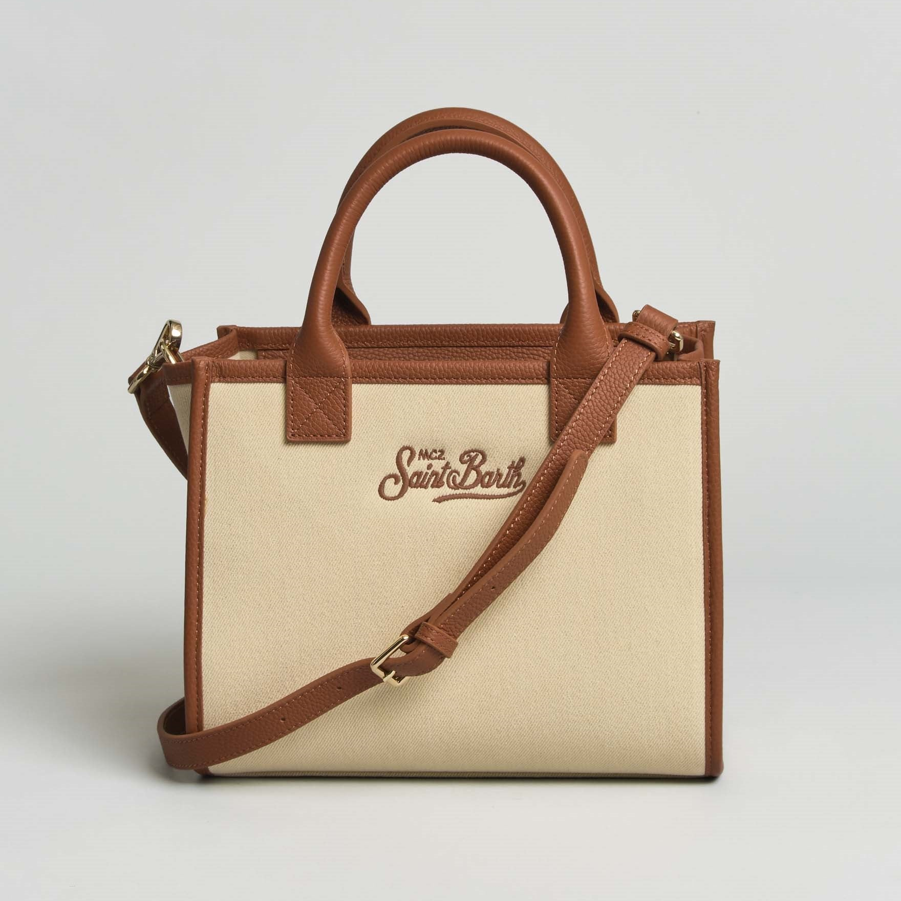 MC2 Saint Barth Vanity midi tessuto e pelle beige
