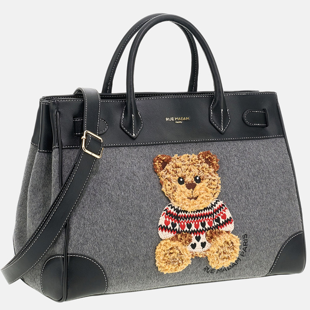 Rue Madam Paris Marvin Love Tote Bag grigia