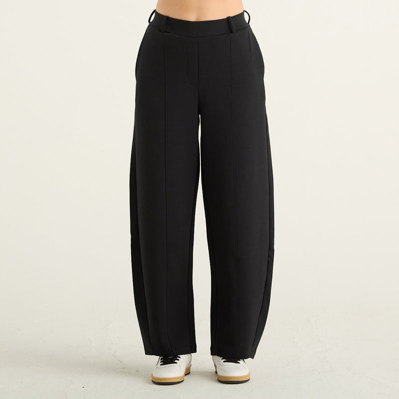OWN Off With Nature Pantaloni Barrel Donna Neri in Cotone Organico LKP213-000
