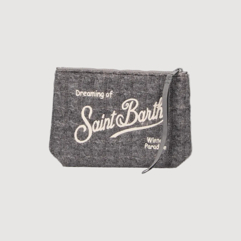 Mc2 Saint Barth pochette Aline Tricot Midi Braid grigia