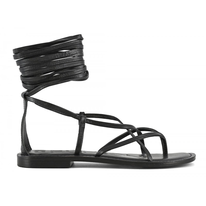 Coral Blue sandalo in pelle nera