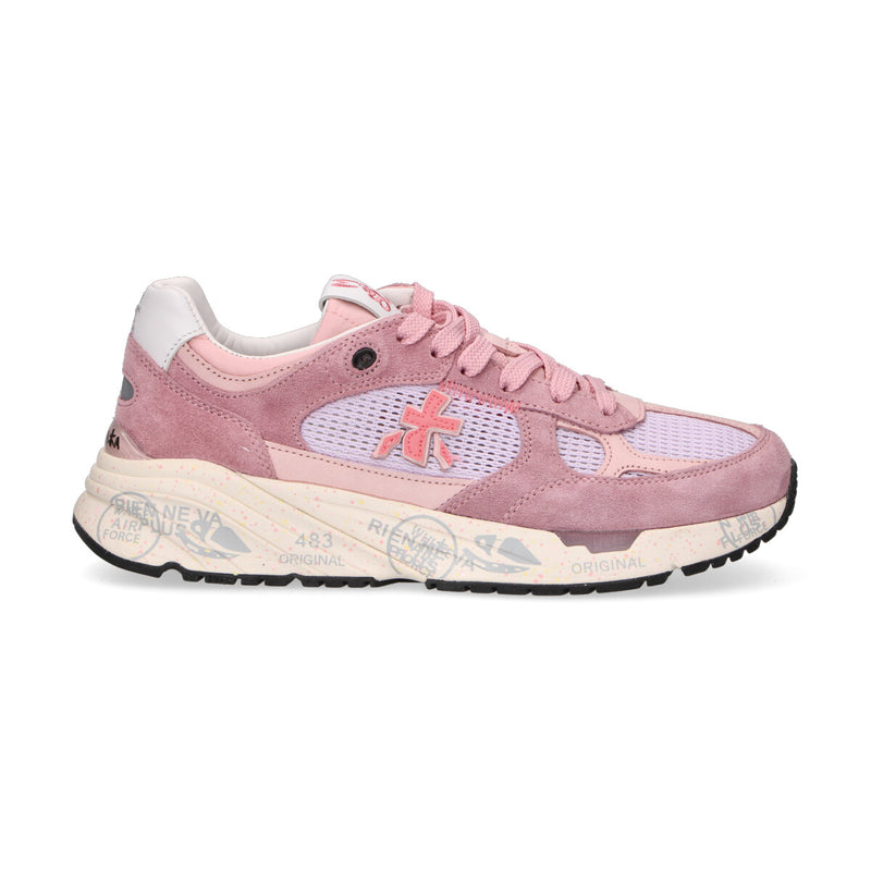 Premiata sneaker Mased in camoscio rosa