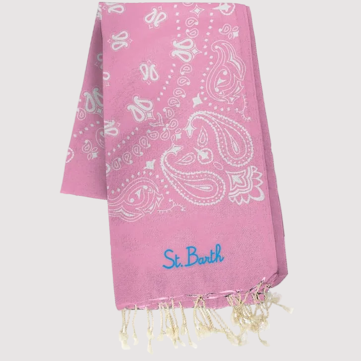 Mc2 Saint Barth telo mare Foutas bandana rosa