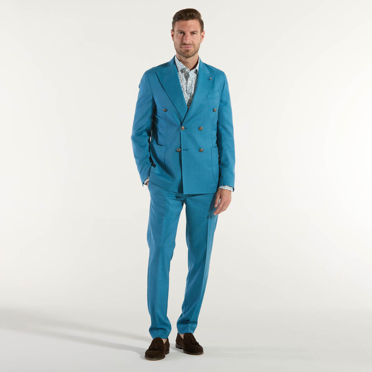 Bharnaba abito elegante doppiopetto avio