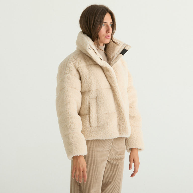 Maxmara giubbotto imbottito corto alfredo panna