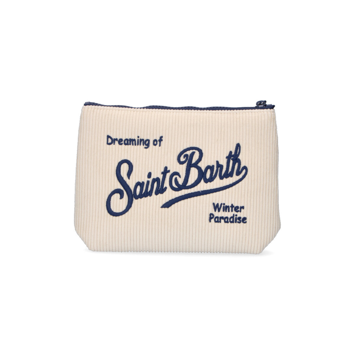 MC2 Saint Barth pochette Aline corduroy bianco blu