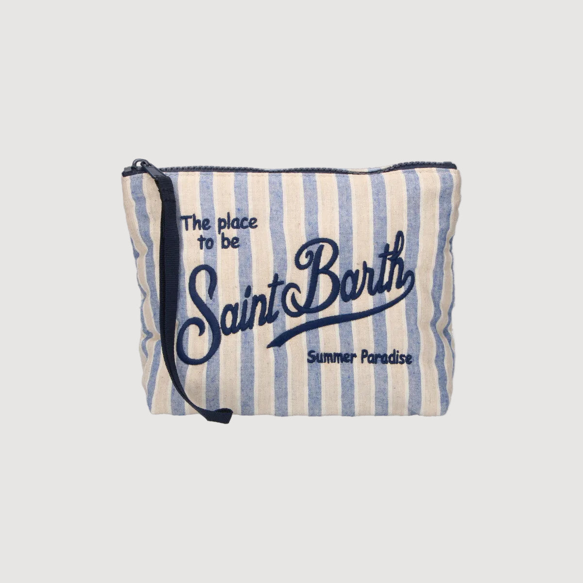 Mc2 Saint Barth pochette Aline tiny stipes azzurro