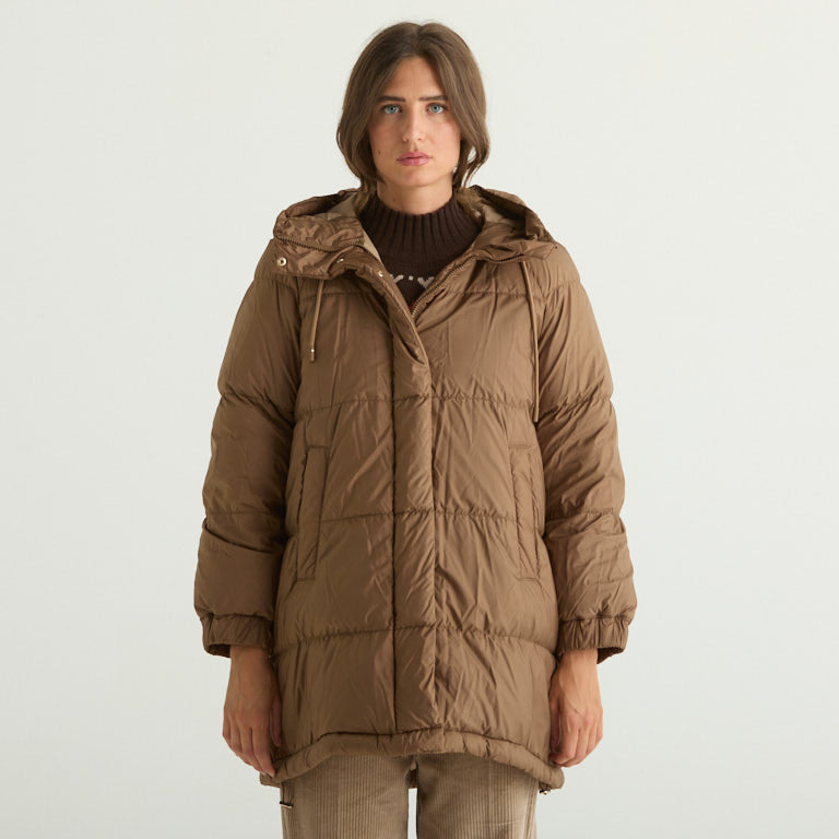 Maxmara giubbotto lungo reversibile nocciola