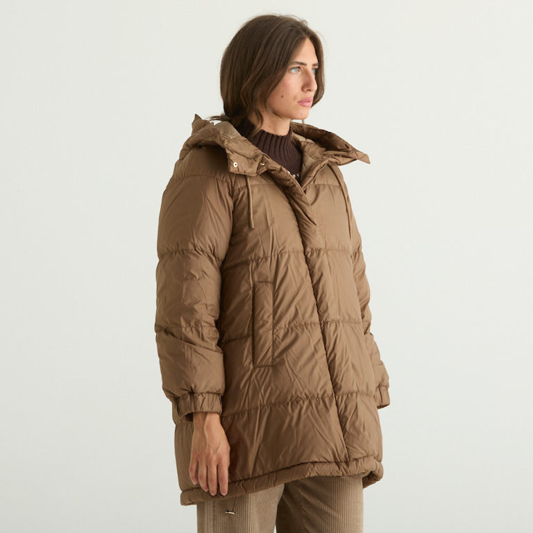 Maxmara giubbotto lungo reversibile nocciola