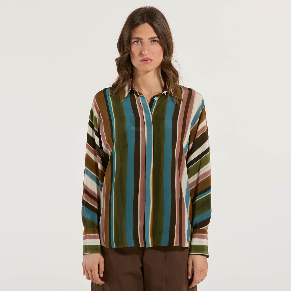 Maxmara camicia in seta multicolor