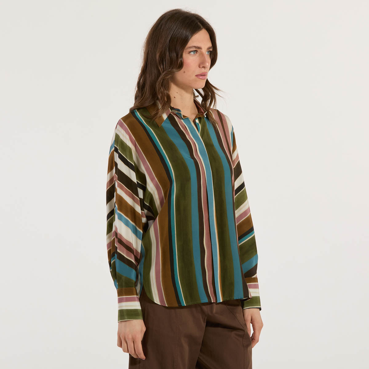 Maxmara camicia in seta multicolor