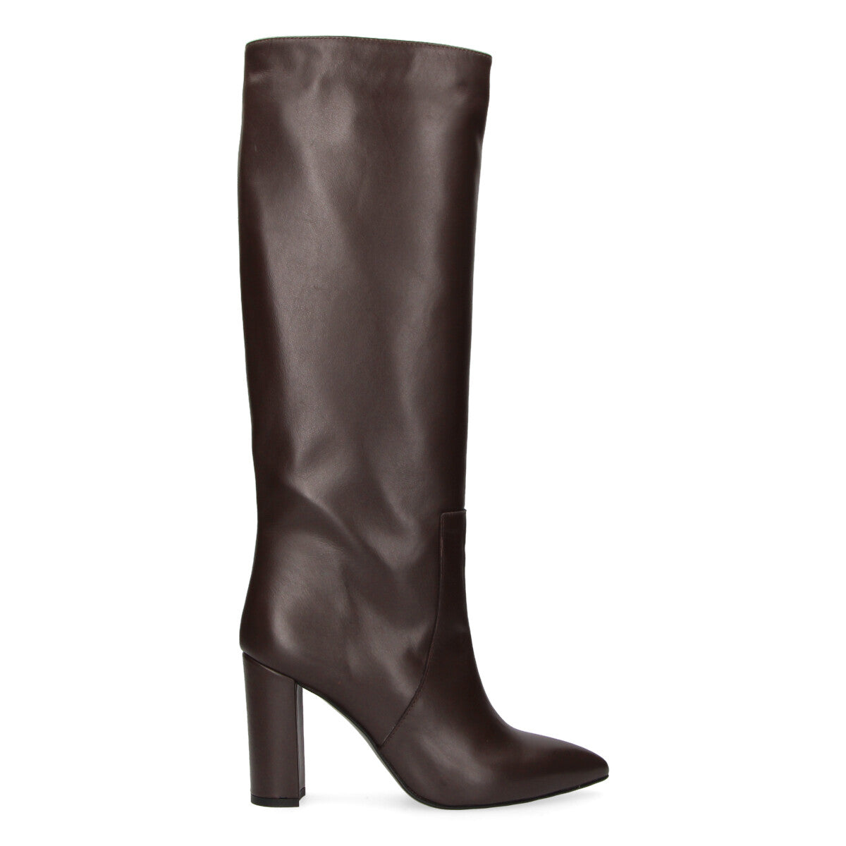 Ovyè stivale con tacco pelle testa di moro