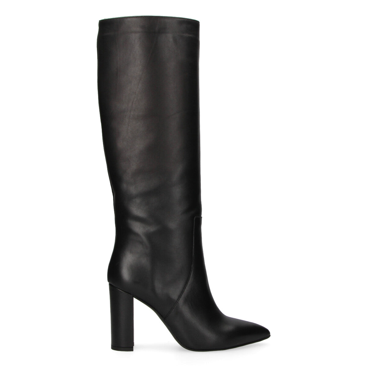 Ovyè stivale con tacco pelle nera