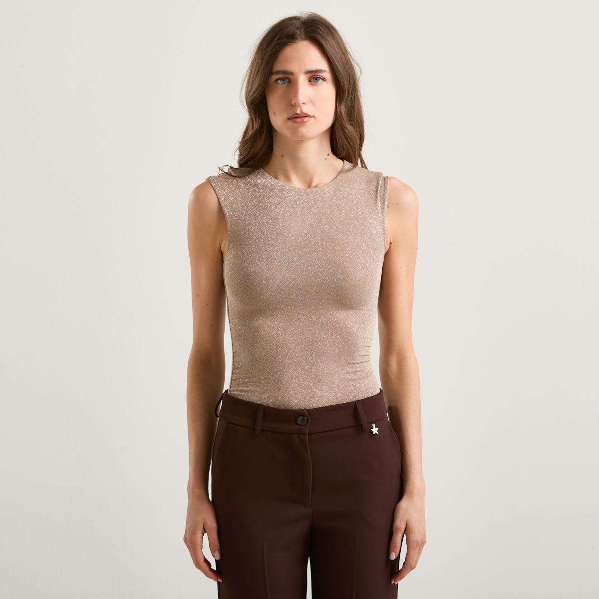 Philia Loft body in lurex beige