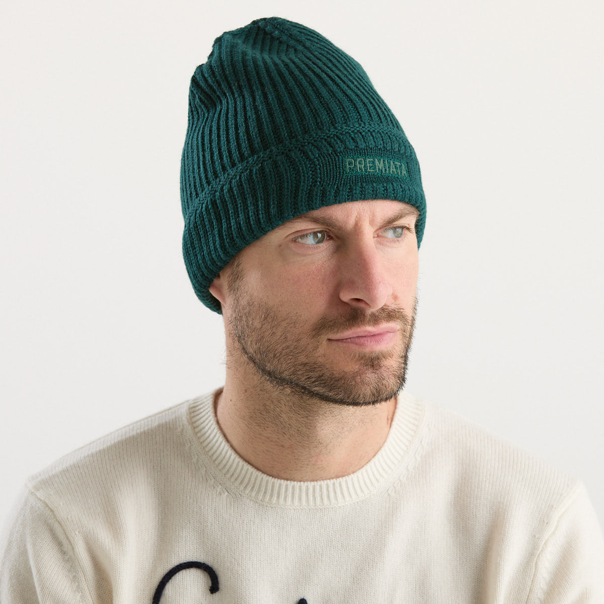 Premiata berretto logato in tessuto verde