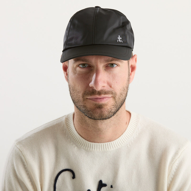 Premiata cappello con frontino logato tessuto nero