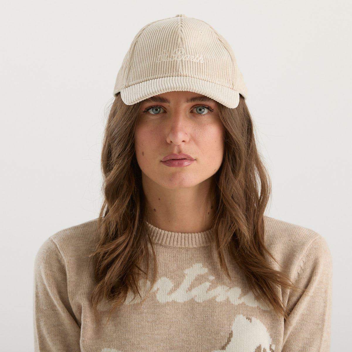Mc2 Saint Barth baseball cap velluto beige