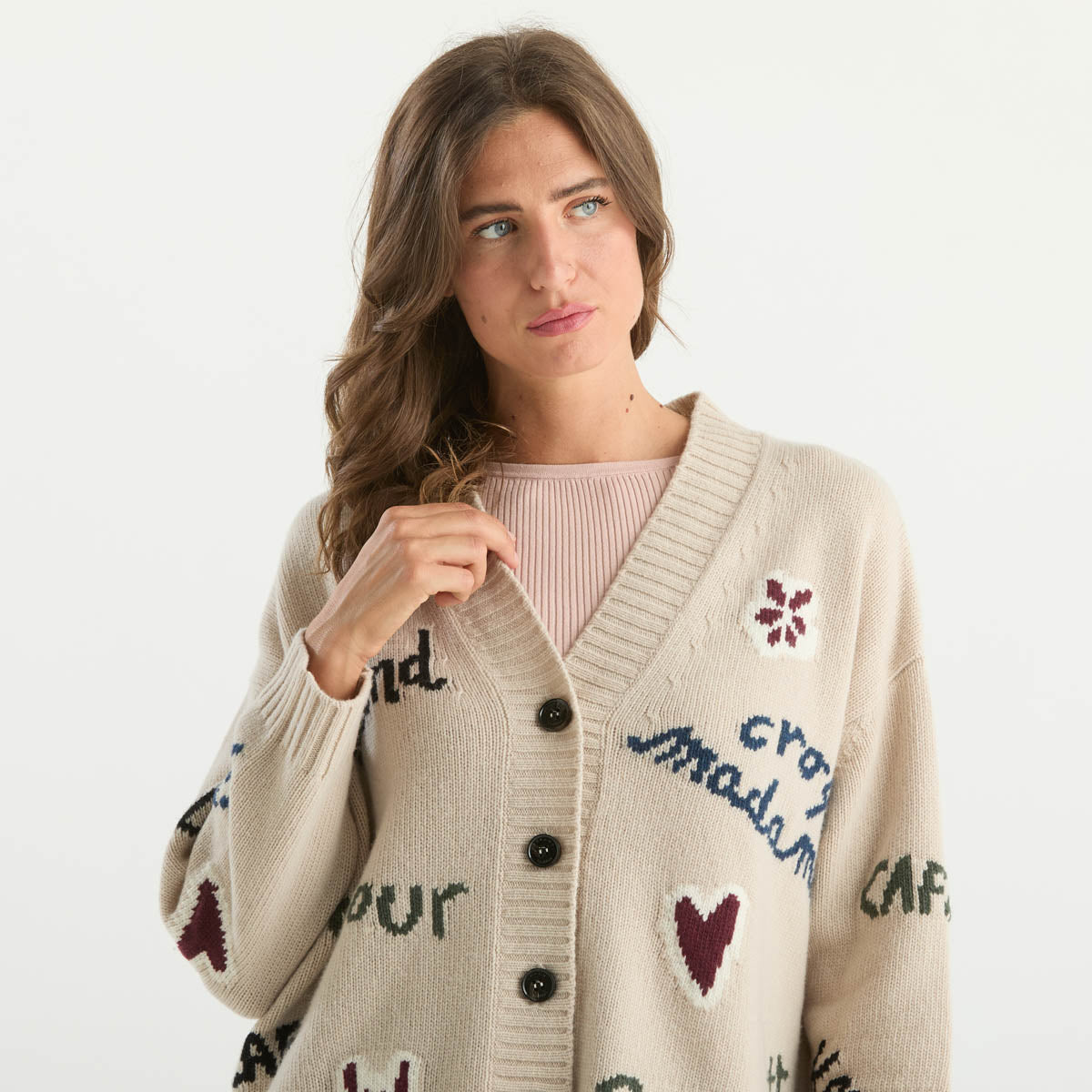 Maxmara cardigan in maglia panna