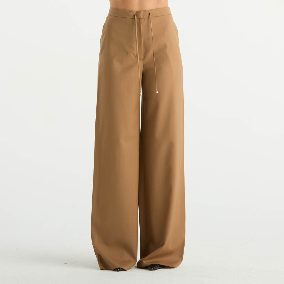 Maxmara pantalone a palazzo in tessuto visone