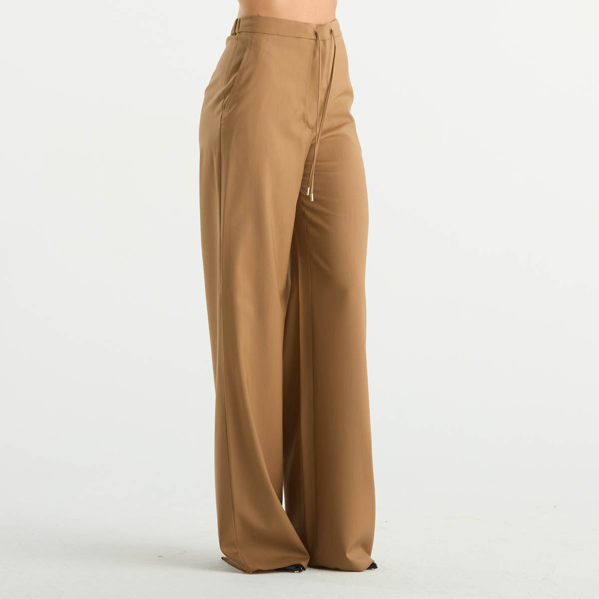 Maxmara pantalone a palazzo in tessuto visone