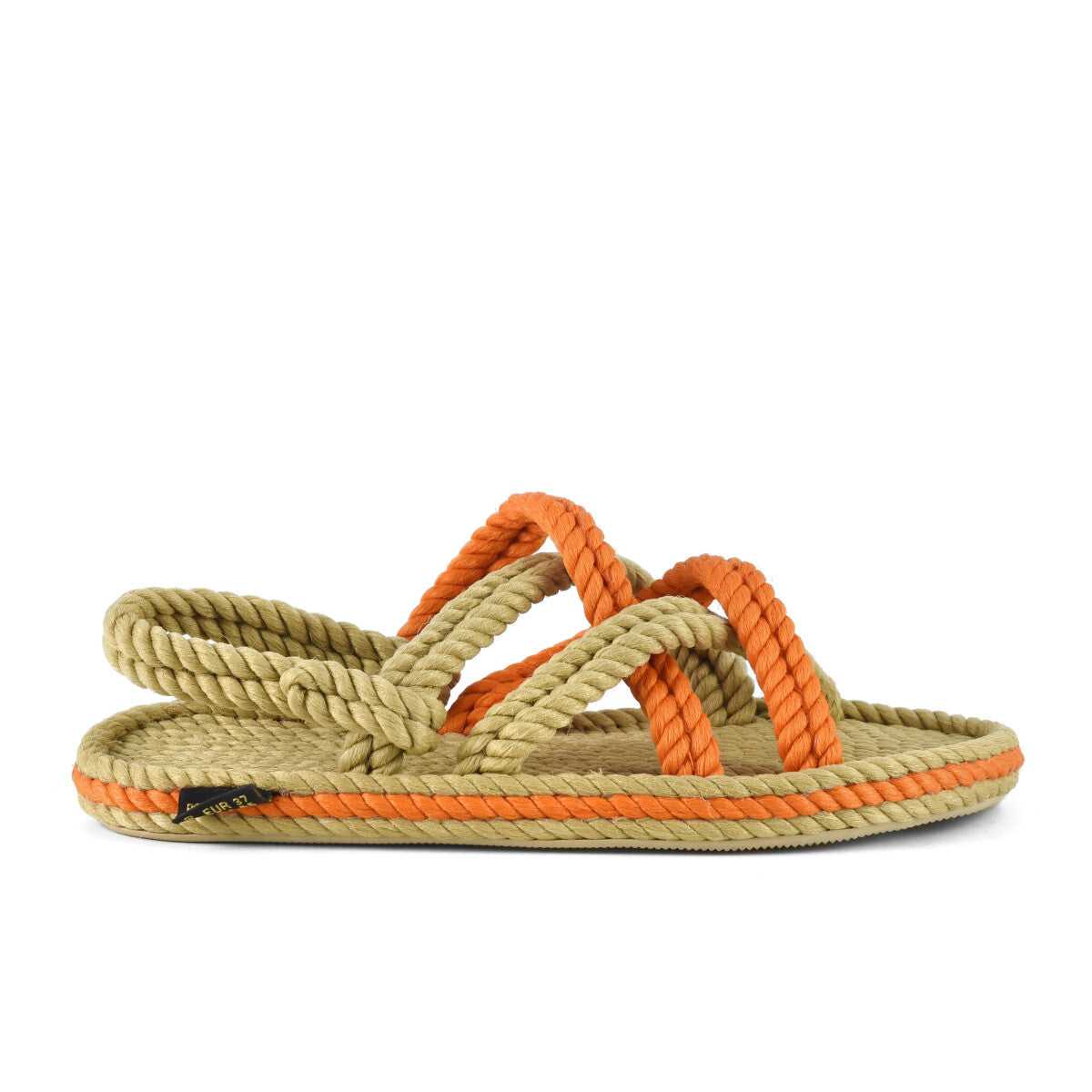 Bohonomad sandalo in corda beige arancio