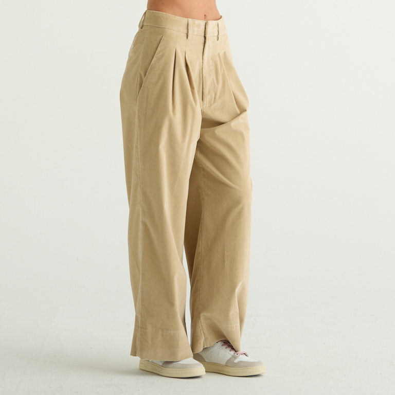 Dondup pantalone eloise in velluto a coste beige
