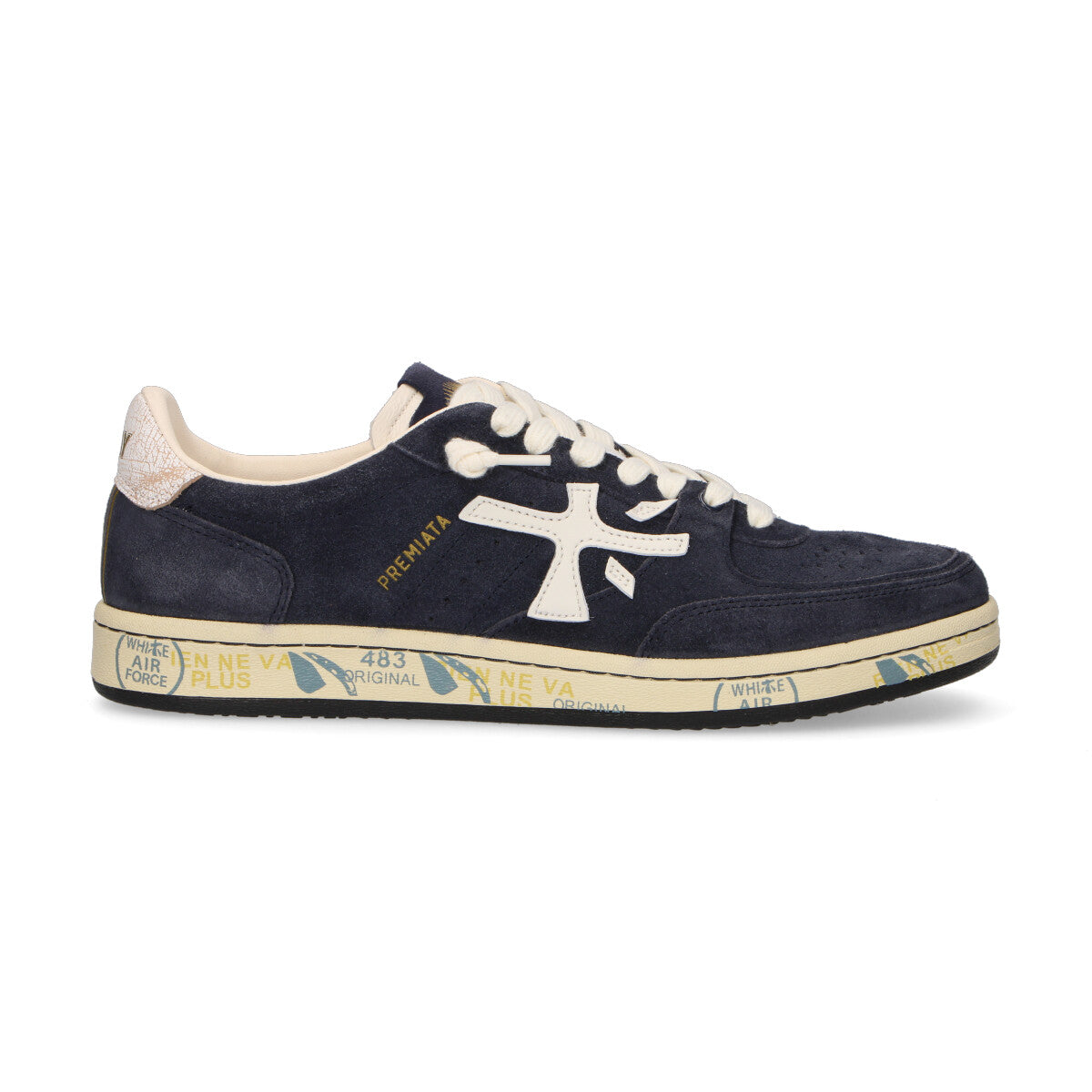 Premiata sneaker Basket Clay camoscio blu