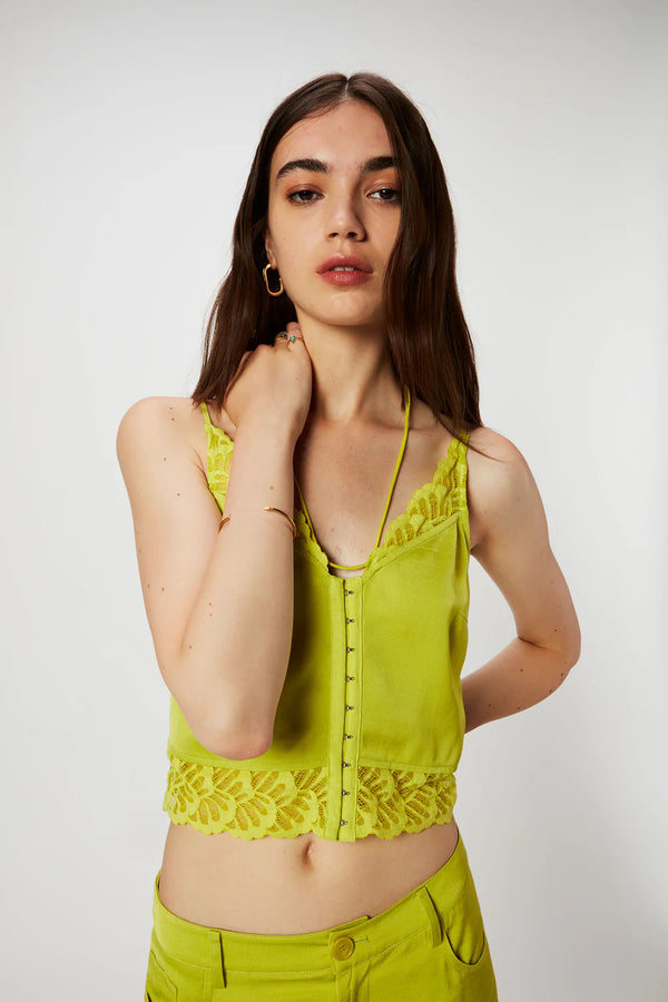 ISABELLE BLANCHE TOP VERDE LIME
