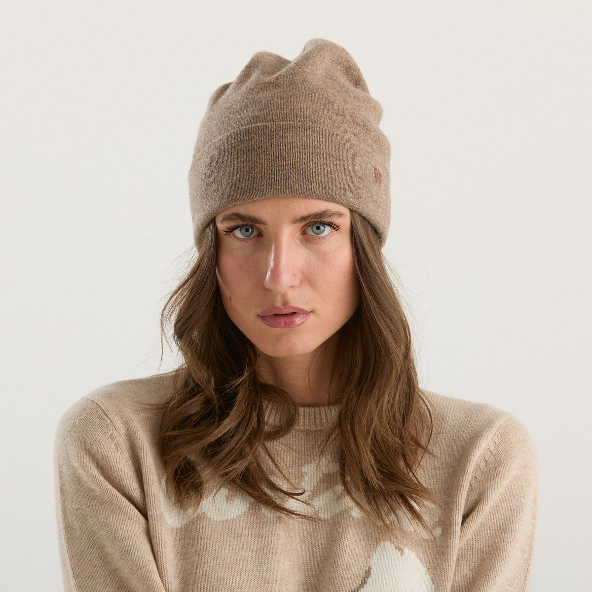 Maxmara berretto in tessuto marrone