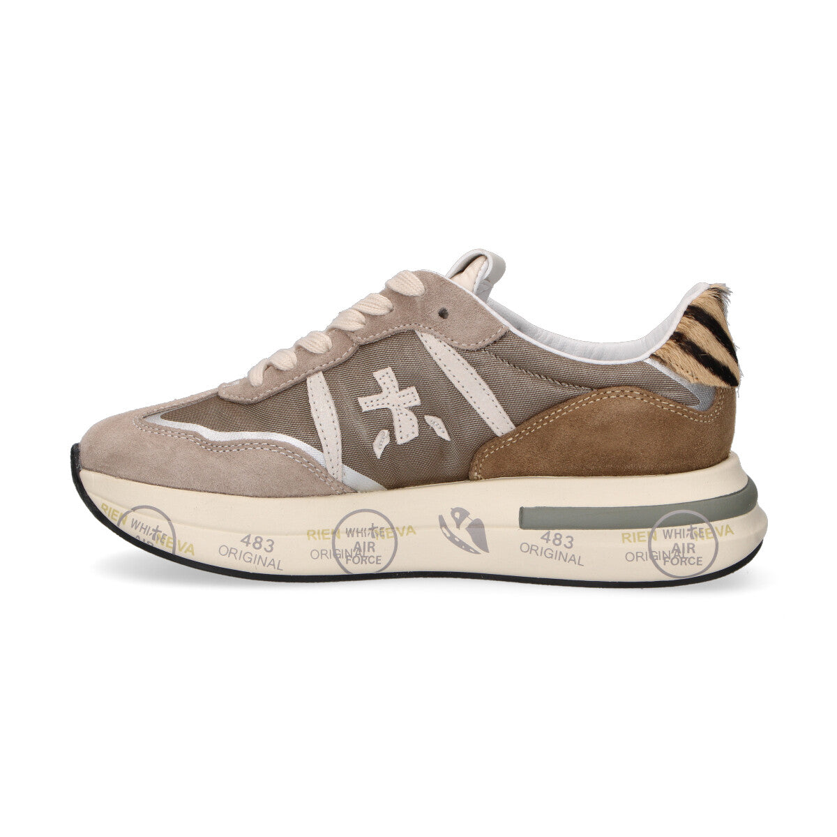 Premiata sneaker Cassie tessuto beige
