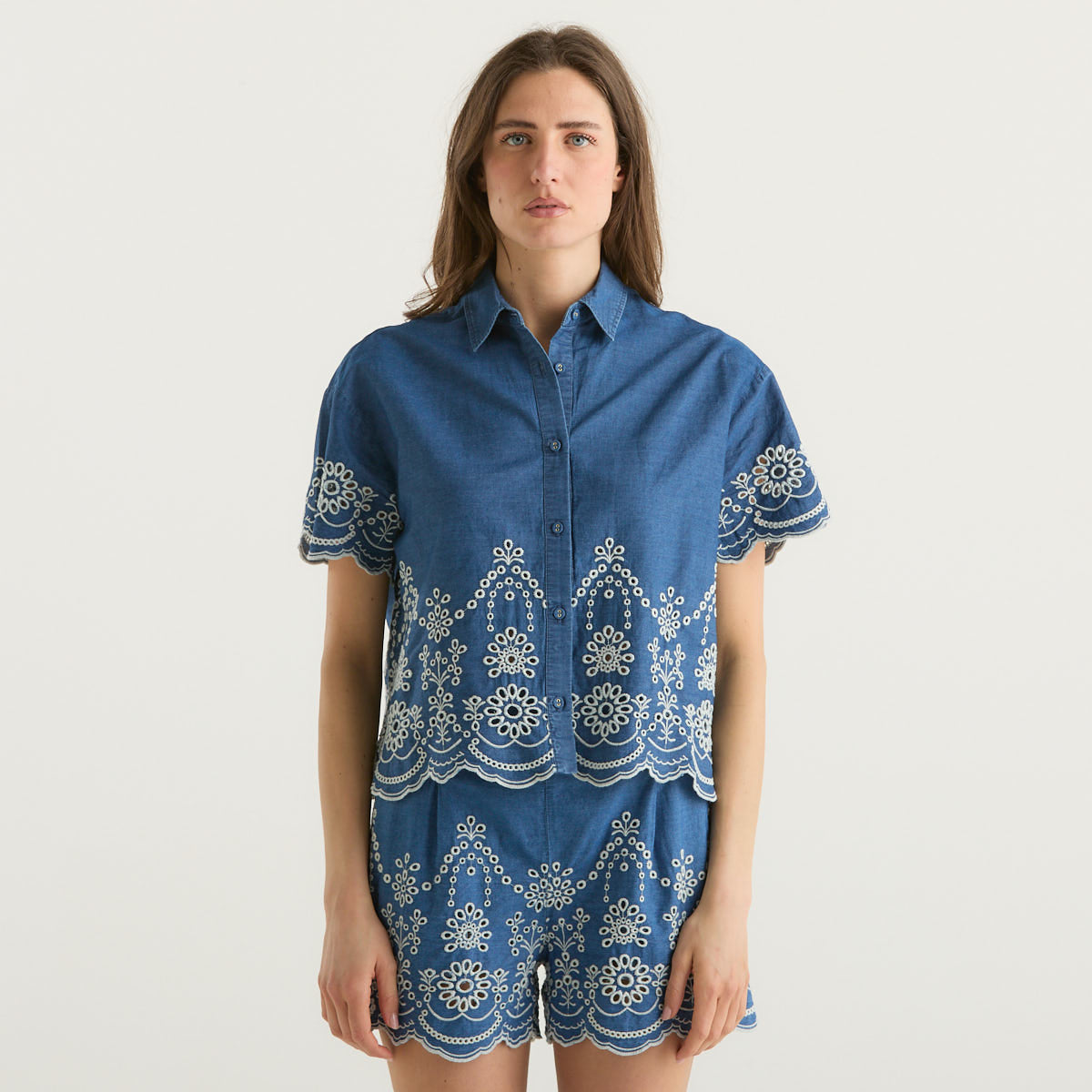 Mc2 Saint Barth camicia morris flower denim